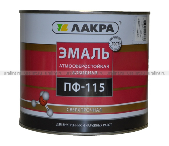 Эмаль ПФ-115 белая, 1,9кг. Лакра Эмаль ПФ-115 белая, 1,9кг. Лакра