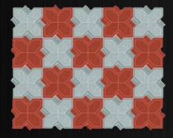 Плитка тротуарная Снежинка (шагрень) 250*250*50 мм, красная