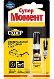 Клей Супер Момент универсальный (туба), 3г (блистер, шоу-бокс 10шт)